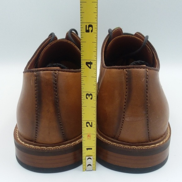 Vince Camuto Loxley Cap Toe Oxfords Mens 9M Cognac Leather Derby Dress Shoes EUC